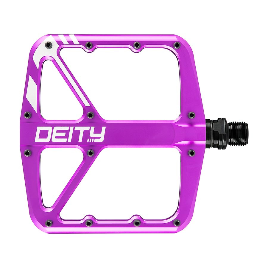 Deity, SuperVillain, Platform Pedals, Body: Aluminum, Spindle: Cr-Mo, 9/16'', Purple, Pair
