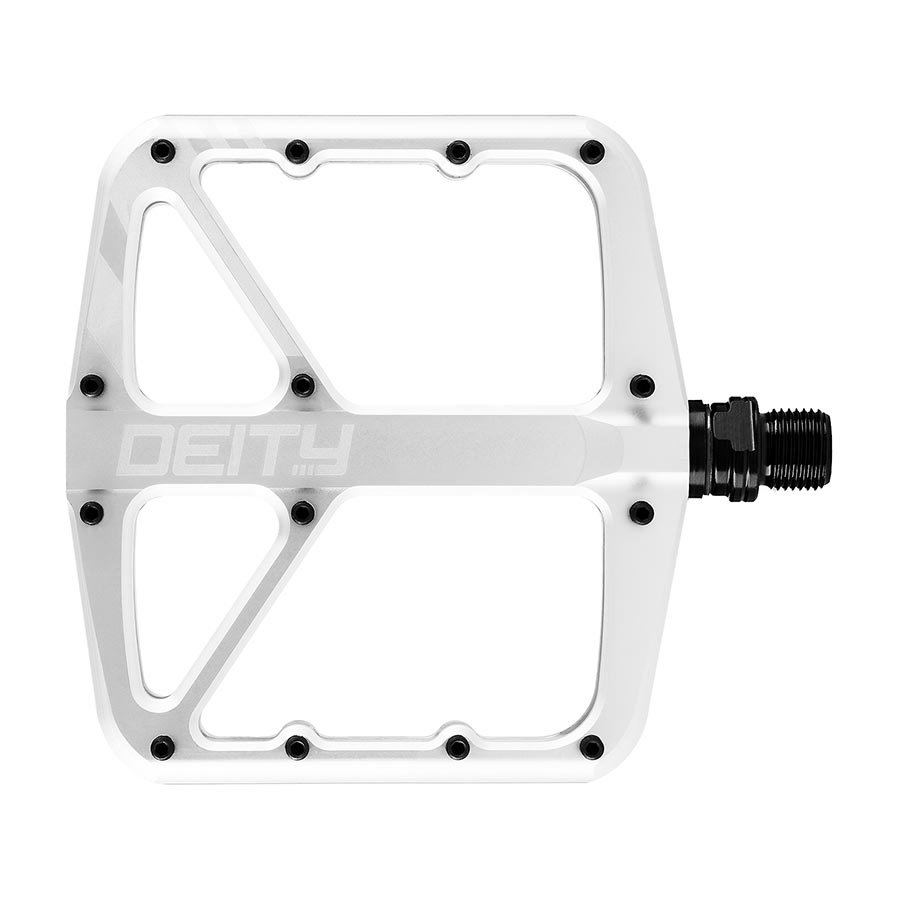 Deity, SuperVillain, Platform Pedals, Body: Aluminum, Spindle: Cr-Mo, 9/16'', Silver, Pair