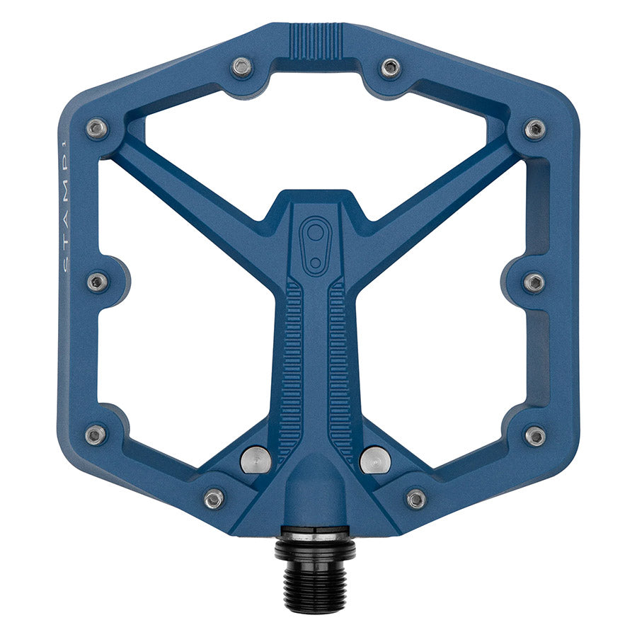 crankbrothers, STAMP 1, Platform Pedals, Body: Composite, Spindle: Cr-Mo, 9/16'', Navy Blue, Pair, Large