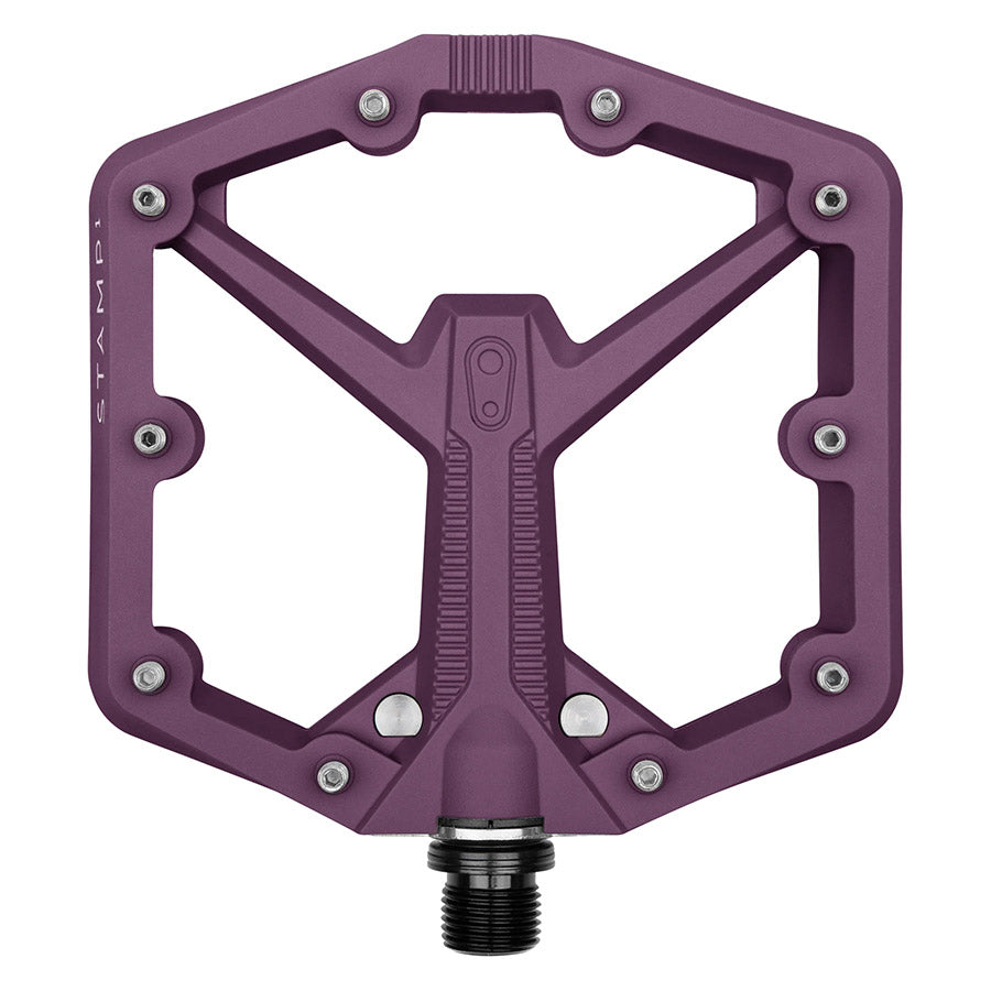 crankbrothers, STAMP 1, Platform Pedals, Body: Composite, Spindle: Cr-Mo, 9/16'', Plum Purple, Pair, Large