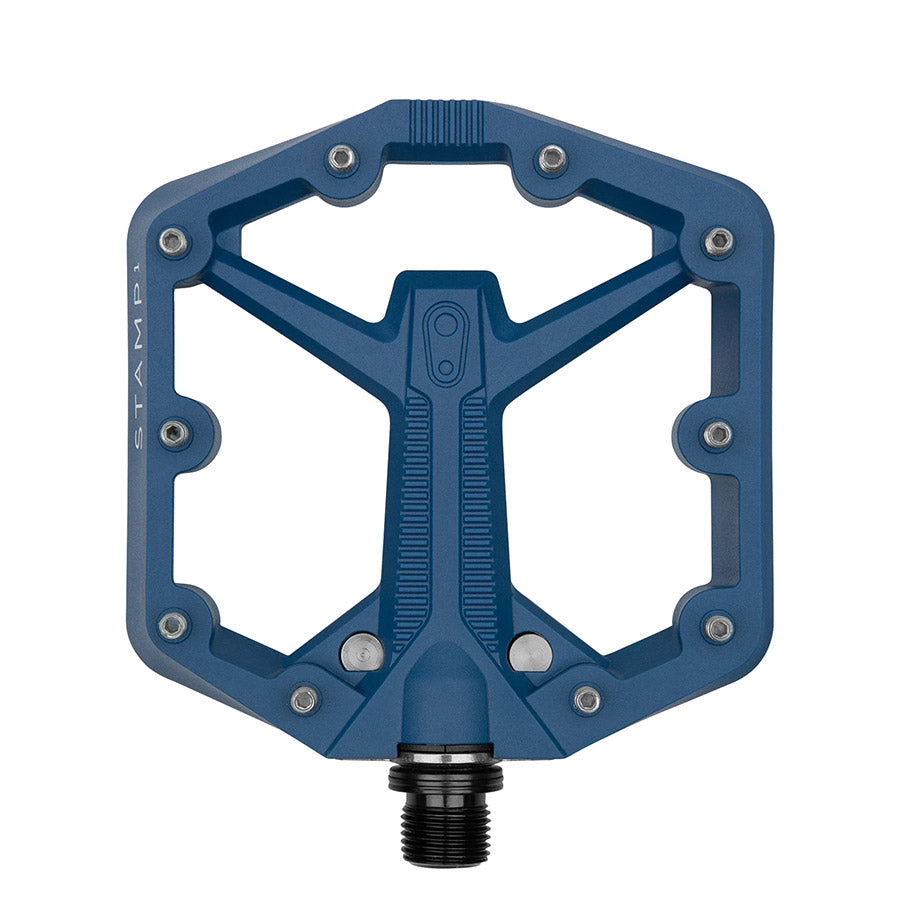 crankbrothers, STAMP 1, Platform Pedals, Body: Composite, Spindle: Cr-Mo, 9/16'', Navy Blue, Pair, Small