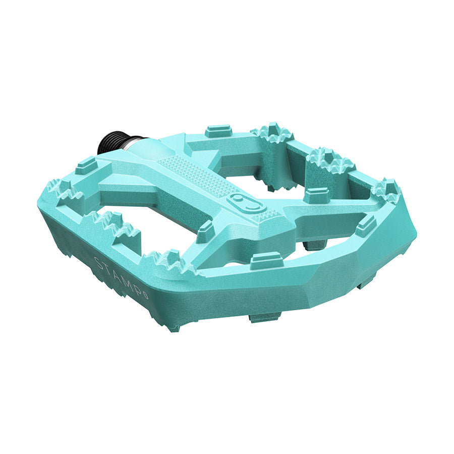 crankbrothers, STAMP 0, Platform Pedals, Body: Composite, Spindle: Cr-Mo/Steel, 9/16'', Turquoise, Small, Pair
