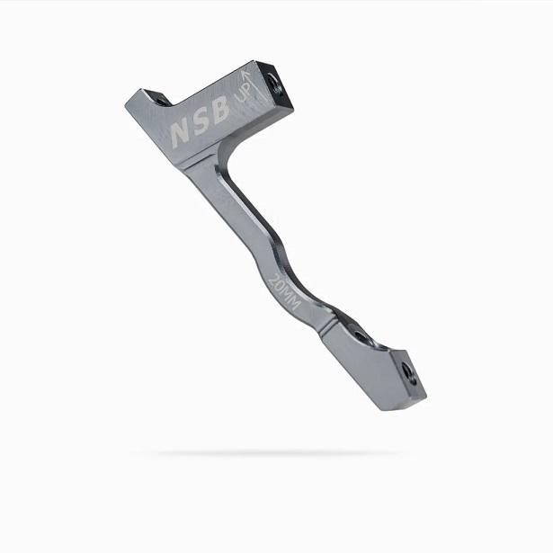 NSB Disc Brake Adapter, Post Mount, +20mm Spacing, Pewter