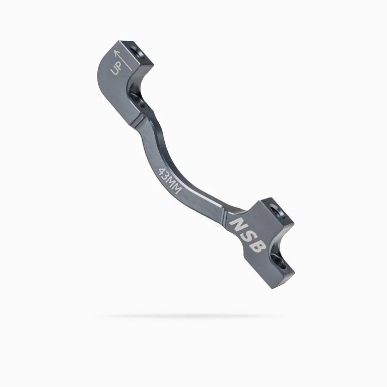 NSB Disc Brake Adapter, Post Mount, +43mm Spacing, Pewter