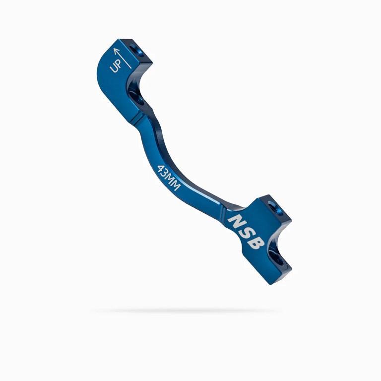 NSB Disc Brake Adapter, Post Mount, +43mm Spacing, Blue