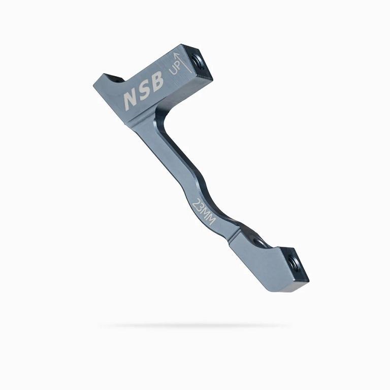 NSB Disc Brake Adapter, Post Mount, +23mm Spacing, Pewter