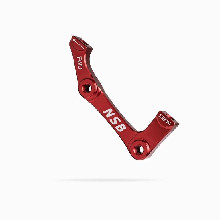 NSB Disc Brake Adapter, IS Mount, 180mm Rear, Red