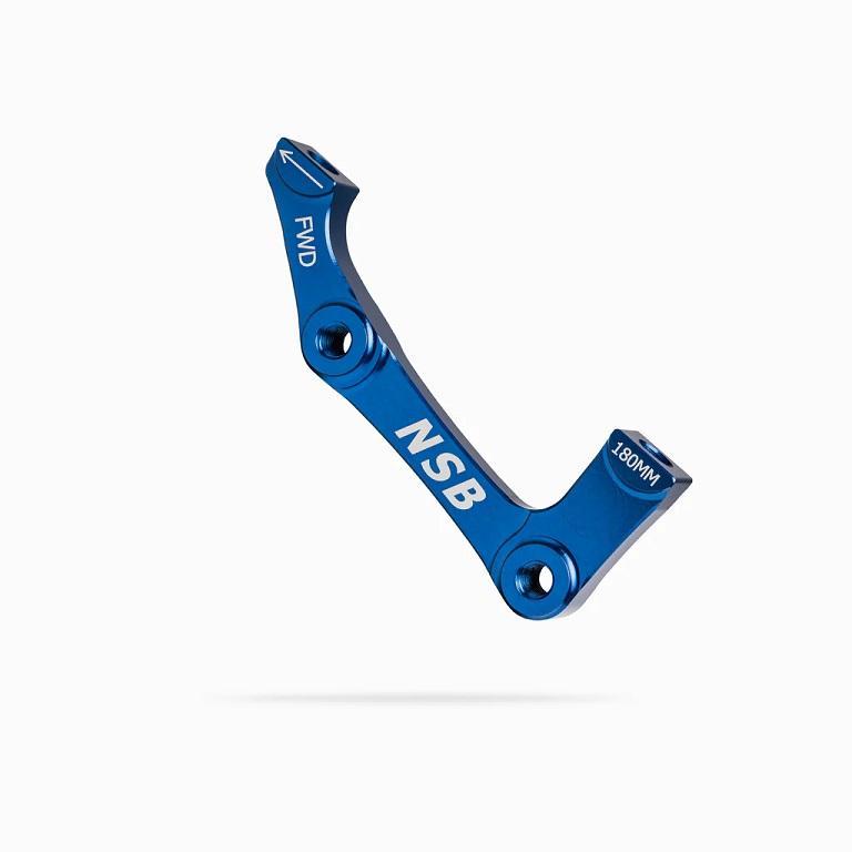 NSB Disc Brake Adapter, IS Mount, 180mm Rear, Blue