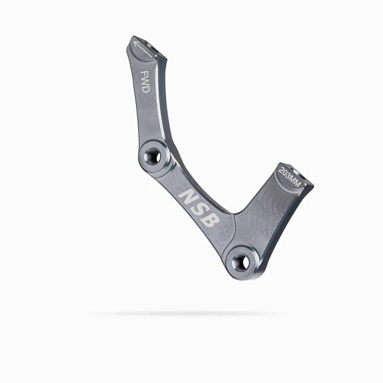 NSB Disc Brake Adapter, IS Mount, 203mm Rear, Pewter