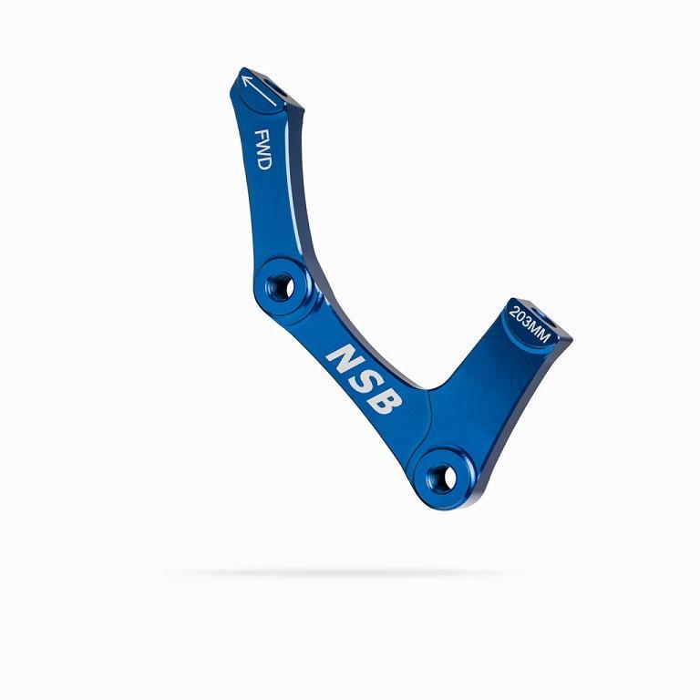 NSB Disc Brake Adapter, IS Mount, 203mm Rear, Blue