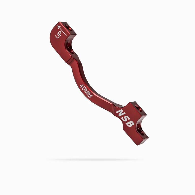 NSB Disc Brake Adapter, Post Mount, +40mm Spacing, Red