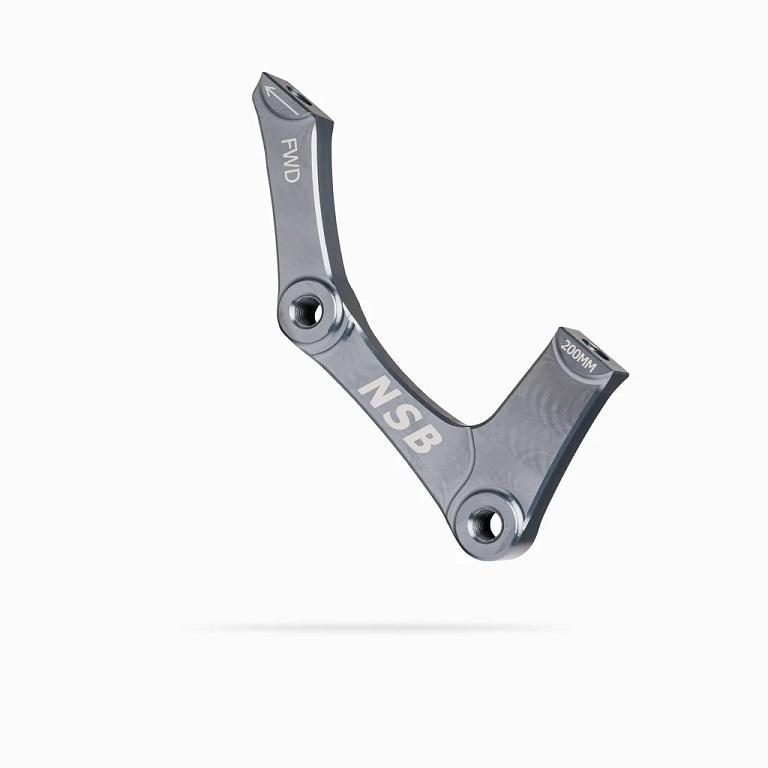 NSB Disc Brake Adapter, IS Mount, 200mm Rear, Pewter
