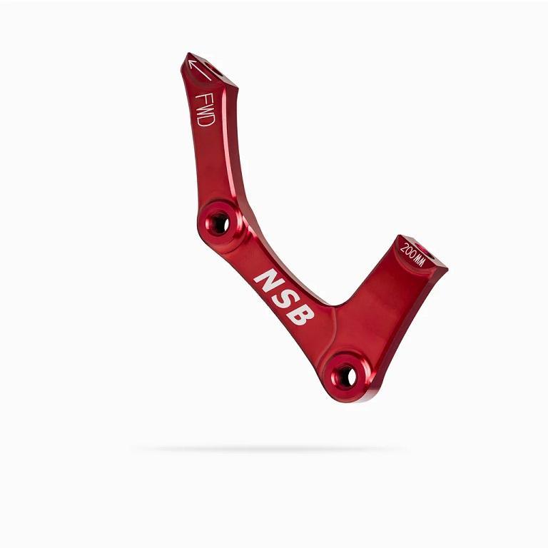 NSB Disc Brake Adapter, IS Mount, 200mm Rear, Red