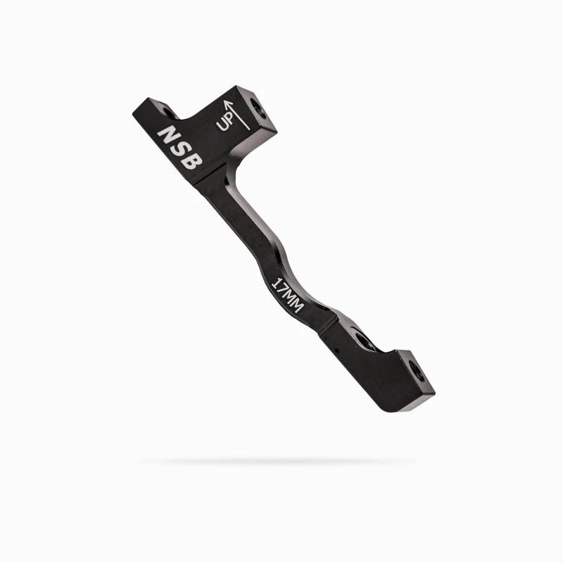 NSB Disc Brake Adapter, Post Mount, +17mm Spacing, Black