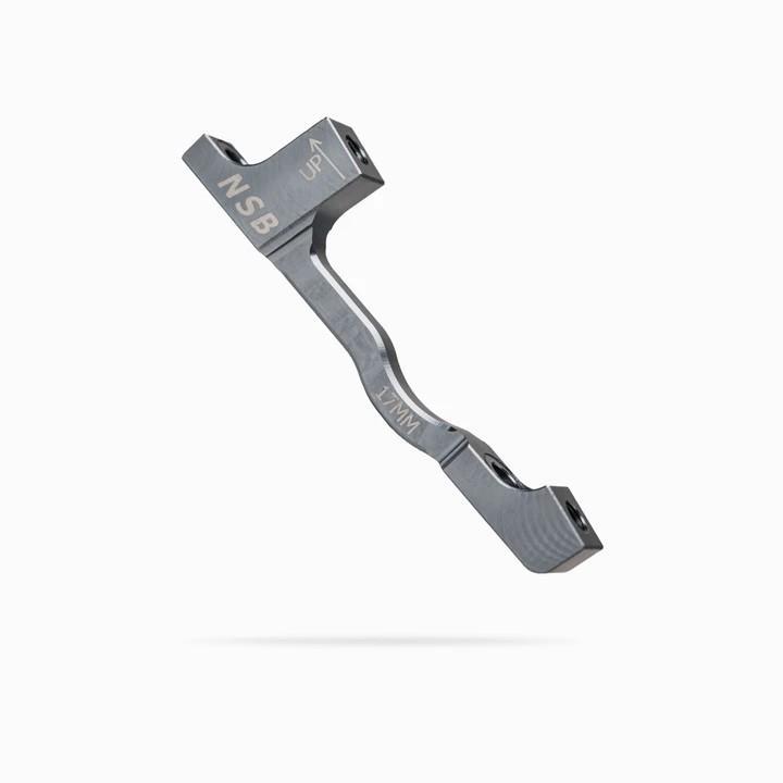 NSB Disc Brake Adapter, Post Mount, +17mm Spacing, Pewter