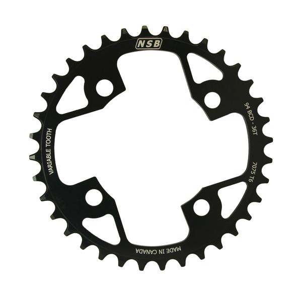 NSB Variable Tooth Chainring, SRAM X01, 94 BCD, 36 Tooth, Black