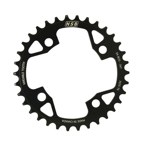 NSB Variable Tooth Chainring, SRAM X01 and X1, 94 BCD, 34 Tooth, Black