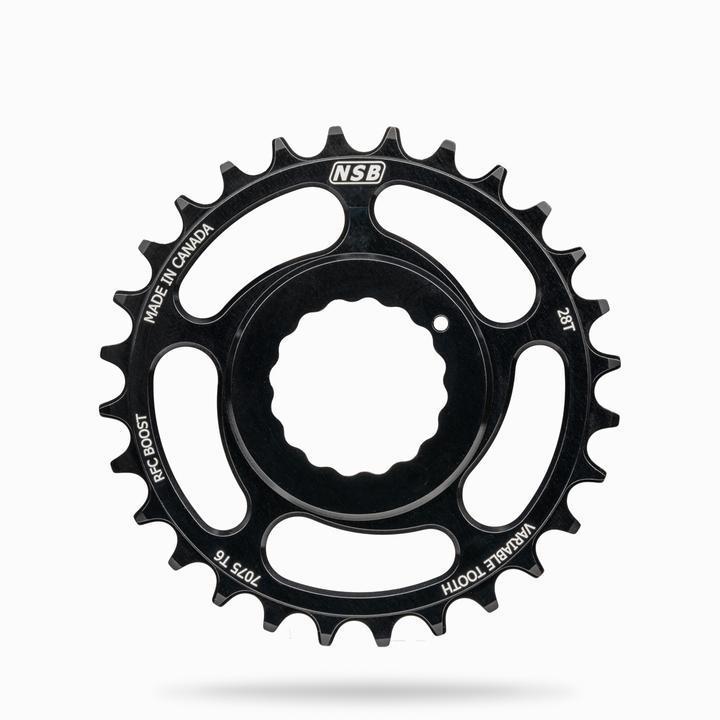 NSB Variable Tooth Chainring, Direct Mount RaceFace Cinch, Boost, 28T, Black