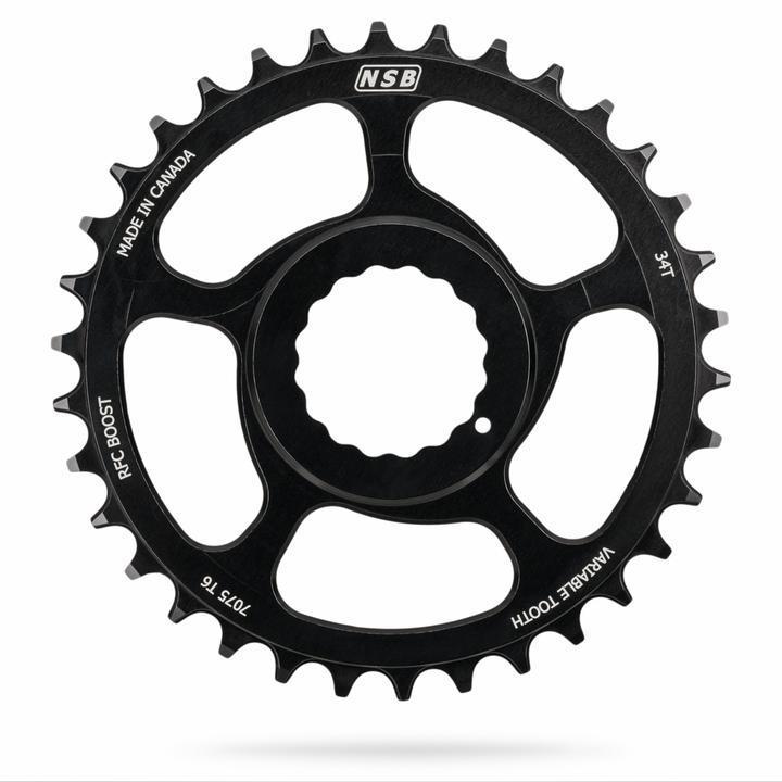 NSB Variable Tooth Chainring, Direct Mount RaceFace Cinch, Boost, 34T, Black