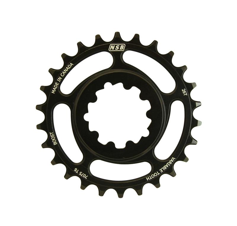 NSB Variable Tooth Chainring, Direct Mount SRAM, Boost, 26T, Black