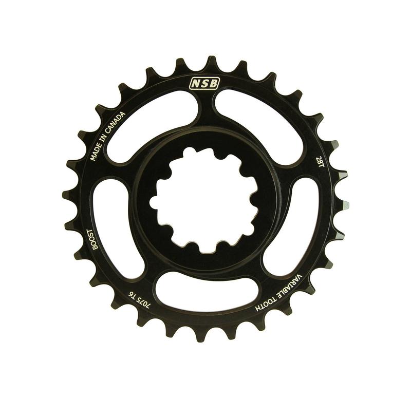 NSB Variable Tooth Chainring, Direct Mount SRAM, Boost, 28T, Black