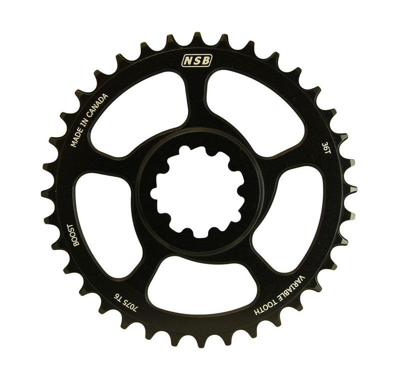 NSB Variable Tooth Chainring, Direct Mount SRAM, Boost, 36T, Black