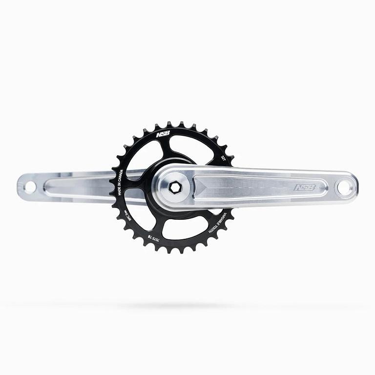 NSB Talon Crankset, 155mm Length, 83mm BB Shell, 30mm Spindle, Pewter