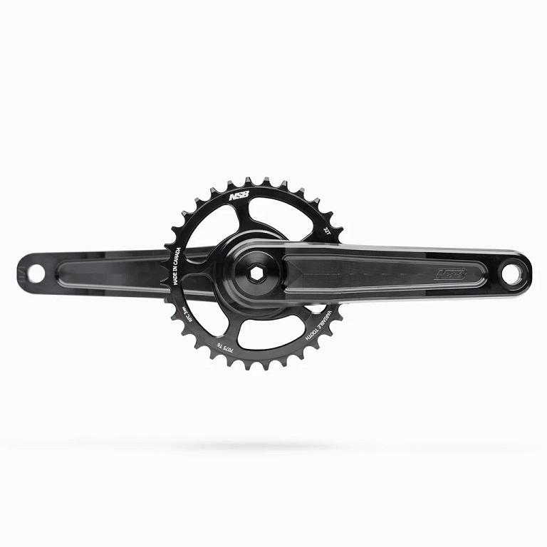 NSB Talon Crankset, 165mm Length, 83mm BB Shell, 30mm Spindle, Black