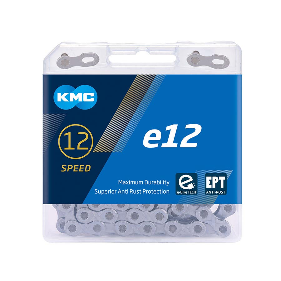 KMC Chain E12 Silver x 136L, 12 speed, E-Bike Chain, Eco Proteq Coating