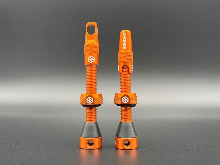 Sendhit Tubeless Valve, Presta, 44mm, Orange, Pair