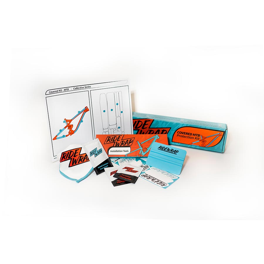RideWrap Covered Frame Protection Kit, Collective Series, MTB Dual Suspension, Clear Gloss Finish