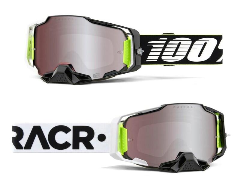 100% Armega Goggles RACR, HiPER Silver Mirror Lens