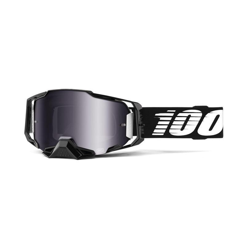 100% Armega Goggles Black, Silver Mirror Lens