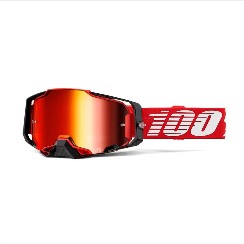 100% Armega Goggles Red, Red Mirror Lens