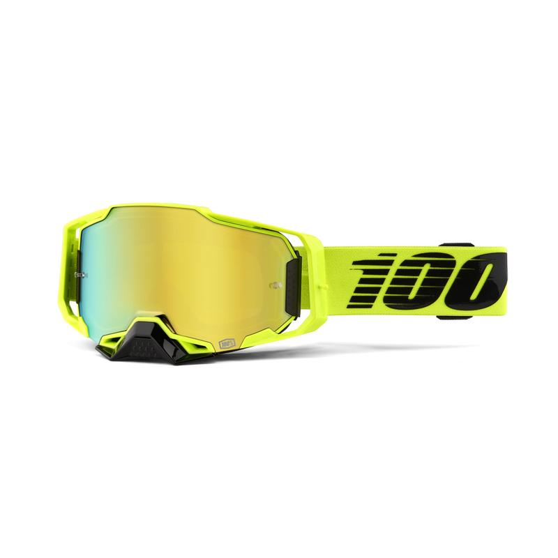 100% Armega Goggles Nuclear Citrus, Gold Mirror Lens