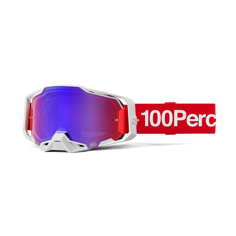 100% Armega Goggles Corbin, Red/Blue Mirror Lens