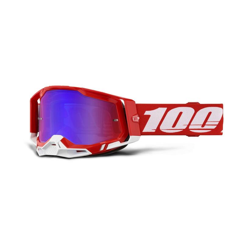100% Racecraft2 Goggles, Red, Red/Blue Mirror Lens