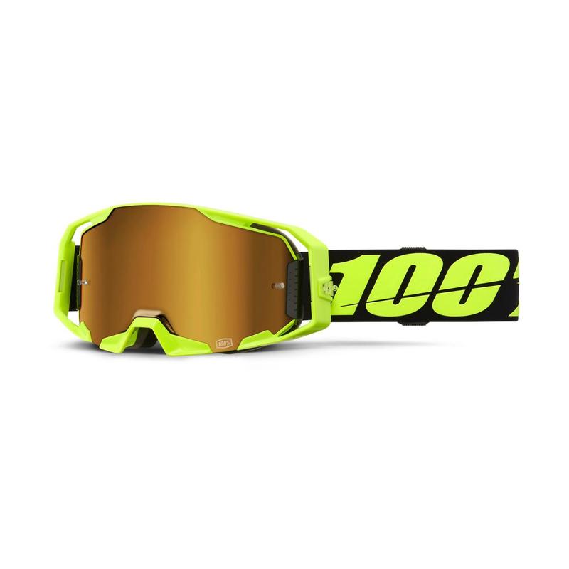 100% ARmatic Goggles Neon Yellow, True Gold Mirror Lens