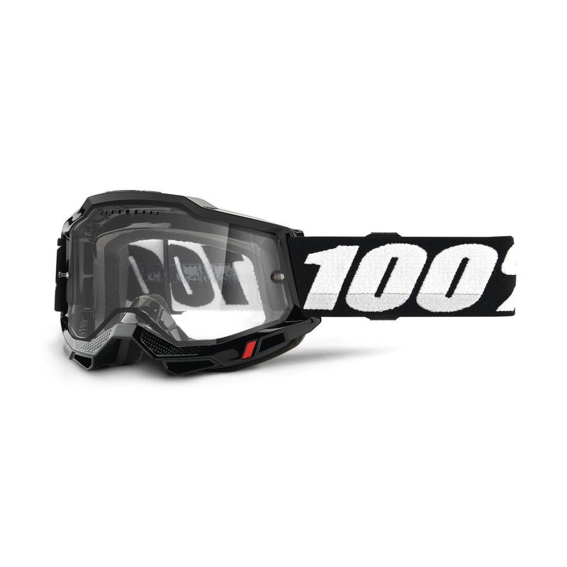 100% Accuri2 Enduro MTB Goggle, Clear Vented Dual Lens, Black