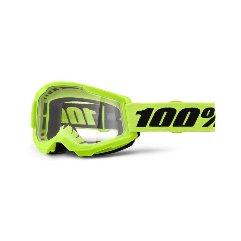 100% Strata2 Goggles, Neon Yellow, Clear Lens