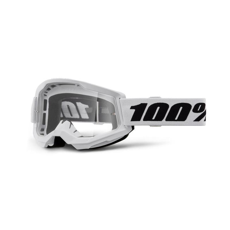 100% Strata2 Goggles, White, Clear Lens