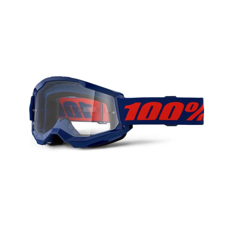 100% Strata2 Goggles, Navy, Clear Lens