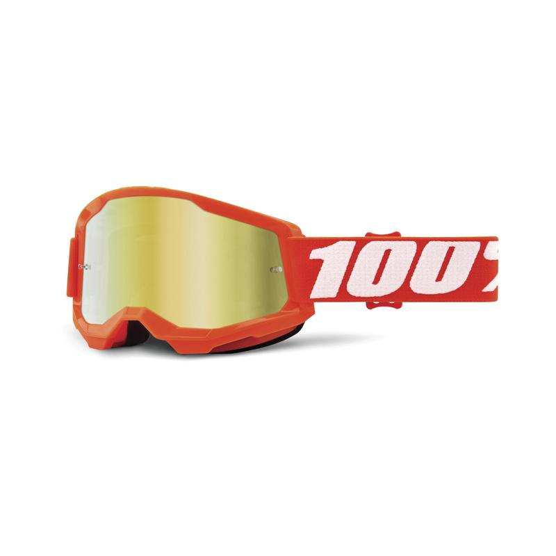 100% Strata2 Goggles, Orange, Gold Mirror Lens