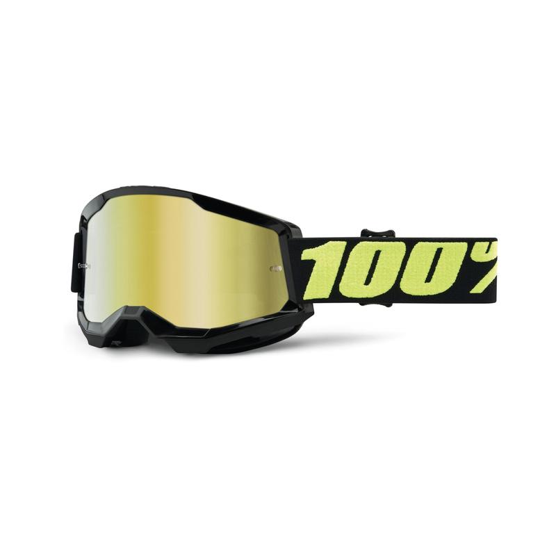 100% Strata2 Goggles, Upsol, Gold Mirror Lens