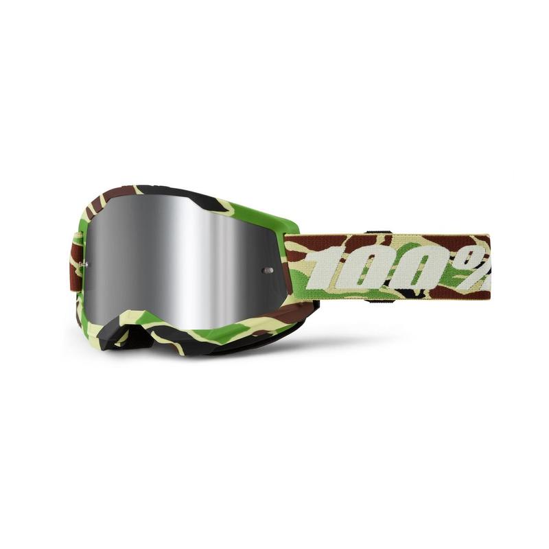 100% Strata2 Goggles, War Camo, Silver Mirror Lens