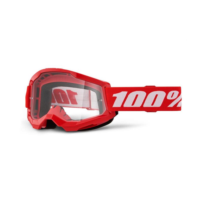 100% Strata2 Jr. Youth Goggles, Red, Clear Lens