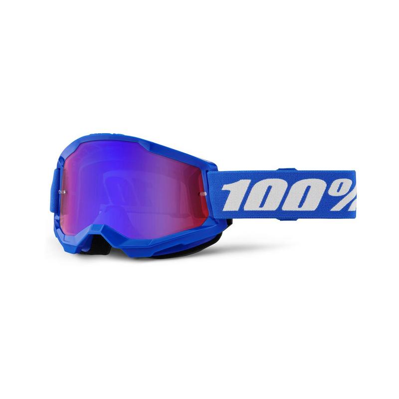 100% Strata2 Jr. Youth Goggles, Blue, Red/Blue Mirror Lens