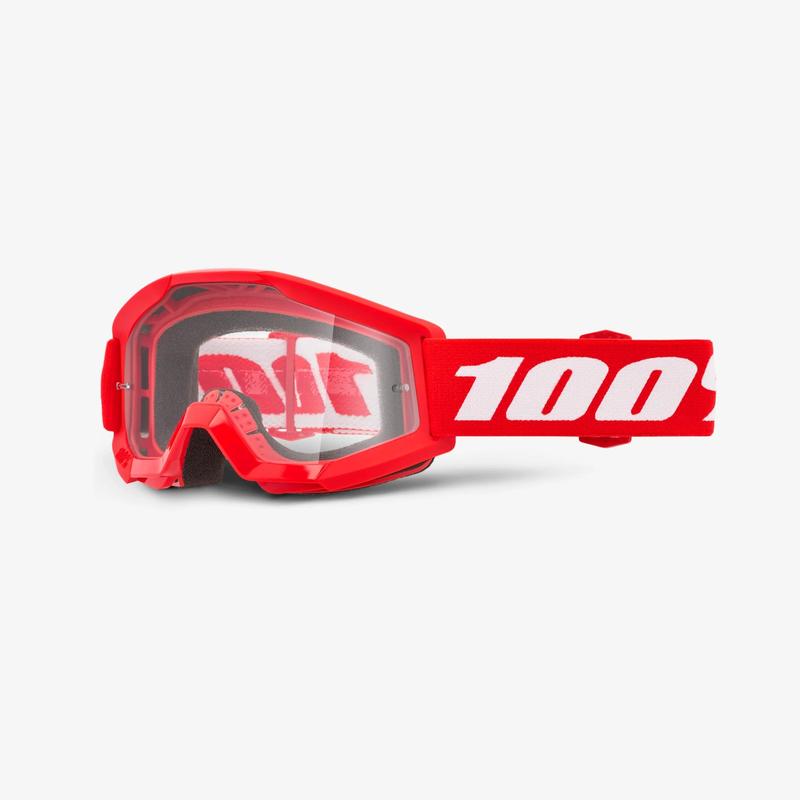 100% Strata Mini Youth Goggles, Red, Clear Lens
