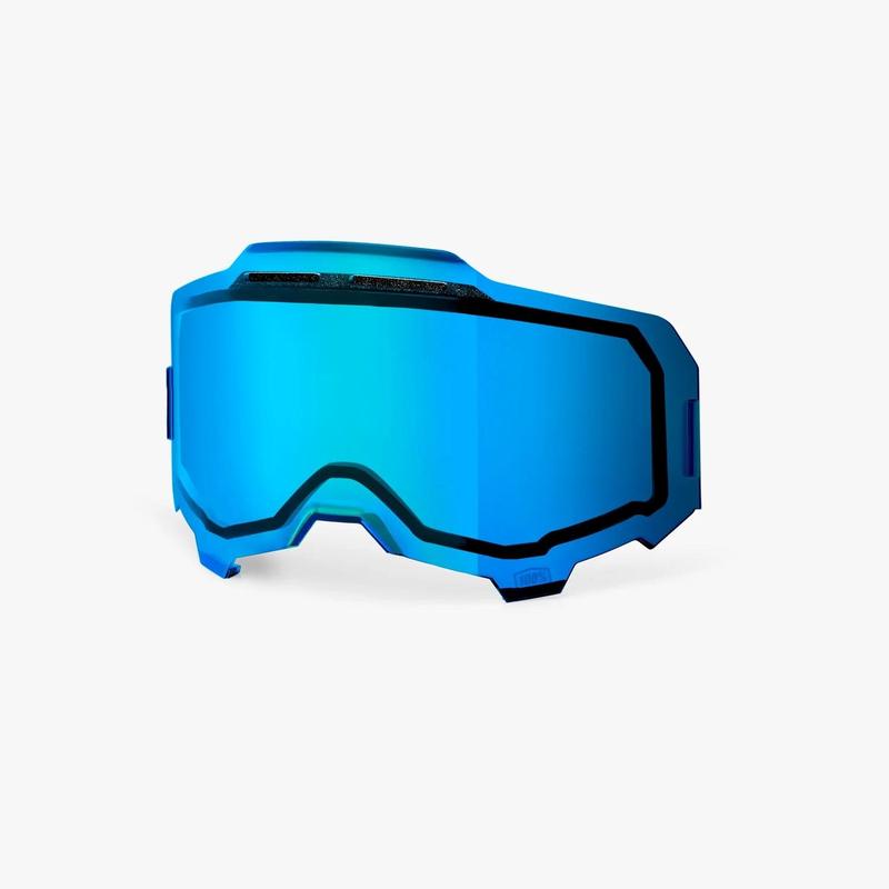 100% Replacement Dual Pane Armega Goggle Lens, Vented, Blue Mirror
