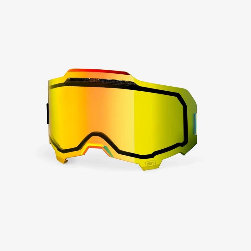 100% Replacement Dual Pane Armega Goggle Lens, Vented, Gold Mirror